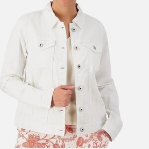 Belle by Kim Gravel Classic White Jean Jacket-Sz 2X